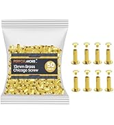 50 Pack of Chicago Screw Post Binding Screws, 13mm Brass Plated Metal Screw Posts for Scrapbookin...