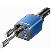 Retractable Car Charger, SUPERONE 99W Car Phone Charger with Dual Cables | 6 in 1 Fast Charging, ...