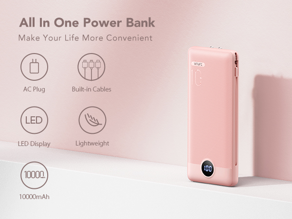 power bank for travel with wire