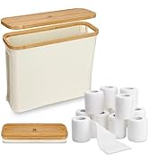 Bamboo Toilet Paper Basket,Toilet Paper Storage with Lid for Bathroom,Toilet Paper Holder,Collaps...