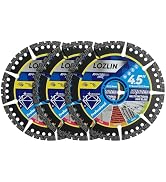 LOZLIN Diamond Blades 3-Pack 4.5" Diamond Multi-Purpose Saw Blades - Heavy Duty Angle Grinder Dis...