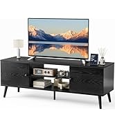 Sweetcrispy TV Stand for 55 60 inch TV, Modern Mid Century Entertainment Center with Storage, Med...