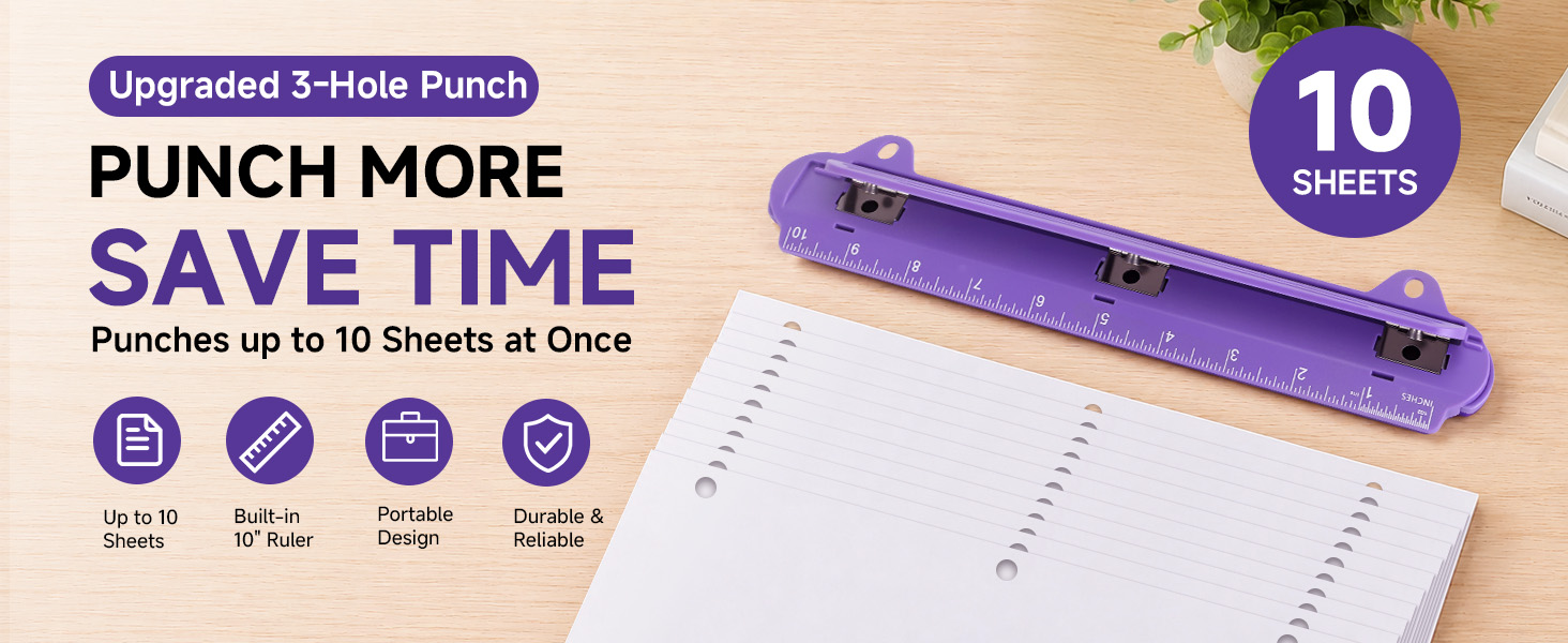 portable 3 hole punch