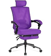 Misolant Ergonomic Office Chair with Footrest, Ergonomic Desk Chair with Adjustable 2D Lumbar Sup...