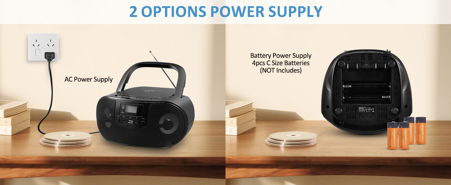 cd player plug in ac battery power