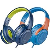 awatrue 2PCS Kids Headphones for School Travel, 85/94dB Safe Volume Limit, 3.5mm Jack, HD Mic, Po...