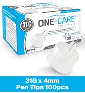 ONE-CARE Pen Tips 31G x 5/32’’ (4mm), Universal Fit, Optimal Skin-Contact for Comfort, Sterile, 1...