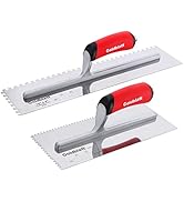 Goldblatt 2-Piece Notch Trowel Set, 1/8"X1/8" Square &amp; 1/4"X1/4" Square, Made of Premium Stainles...