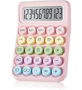 Electronic Calculator,12 Digits Large LCD Display Small Desktop Calculators,Pink Basic with Big B...