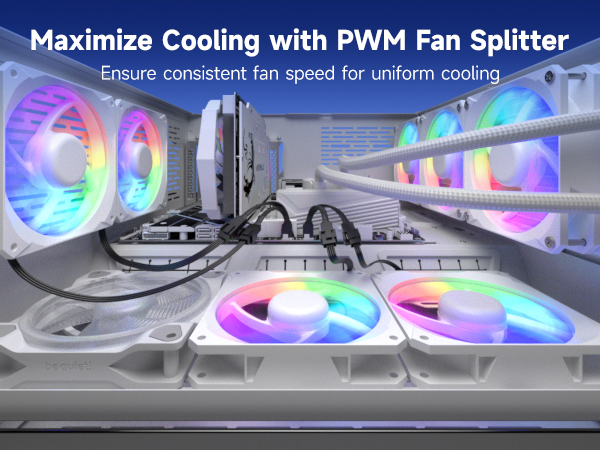 3 Way 4 Pin PWM Fan Splitter Cable