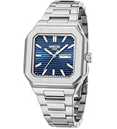 NIBOSI Men Watches Analog Quartz Stainless Steel Silver Watches for Men Waterproof Business Class...