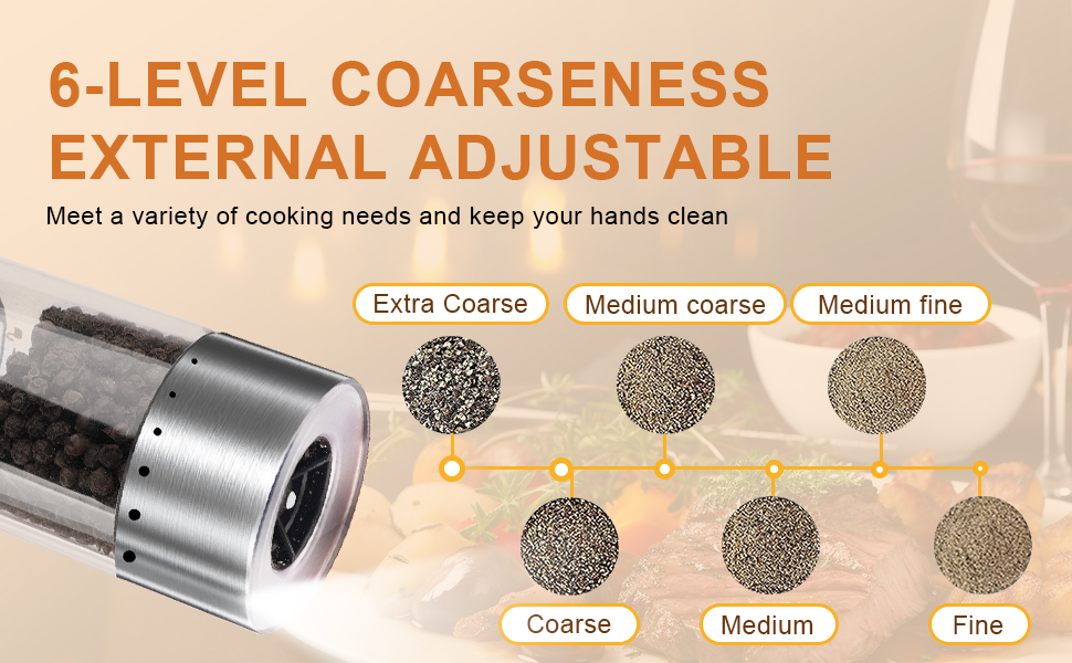 Electric Salt and Pepper Grinder Set Rechargeable