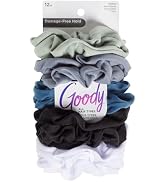 Goody Ouchless Scrunchies for Women - 12 Ct, Assorted Cool Tones, Damage-Free &amp; Secure Hold Hair ...