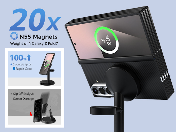 Magnetic Wireless Charger for Samsung, 3 in 1 Super Fast Charging Station Compatible with MagSafe