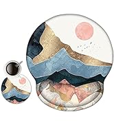 AIMSA Ergonomic Mouse Pad with Wrist Rest Support Gel Memory, Non-Slip PU Base Wrist Rest Pad for...