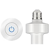 Remote Control Light Socket, Wireless Remote Control E26 Light Socket with Round Switch Remote, 4...