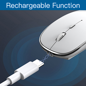 Wireless mouse with charging function and rechargeable battery