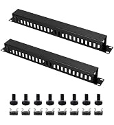 2 Pack 19 Inch 1U Server Rack Cable Management -24 Slot Horizontal Rack Mount Cable Manager with ...