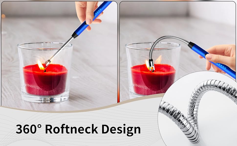 Windproof curved, 360° rotating neck