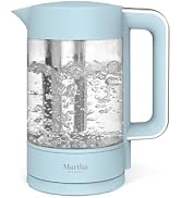 Martha Stewart?Electric?Kettle with Removable Stainless Steel Tea Infuser,?Glass Carafe?1.7L (7 C...