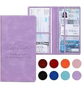 Peisicne Car Registration and Insurance Card Holder for Women Men, Purple Glove Box Paperwork Org...