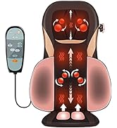 Giantex Massage Chair Cushion with Heat, Kneading &amp; Rolling, 8 Flexible Nodes, Massage Pad with H...