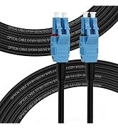 FLYPROFiber OS2 LC to LC Outdoor Fiber Optic Cable, 50M/164ft OS2 Uniboot Outdoor Armored Single ...