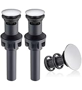 Hibbent 2 Pack Universal Bathroom Sink Drain Stopper, Pop Up Drain Strainer with Overflow, Push a...