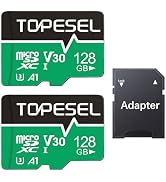 TOPESEL 128GB Micro SD Card 2 Pack with Adapter, High Speed TF Card, Memory Card microSDXC for Ca...