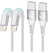 iPhone Charger [Apple MFi Certified] 2Pack 10FT Long Lightning Cable Fast Charging Nylon Braided ...