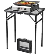 FUNYKICH Folding Grill Table for Outside, 3 Height Adjustable Portable Camping Tables, Lightweigh...