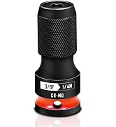 BLACKROBOT Quick Release Impact Bit Holders 3/8-Inch Square Drive to 1/4-Inch Hex Socket Adapter,...