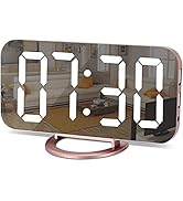 Alarm Clock for Bedroom,LED and Mirror Digital Clock Large Display,with Dual USB Charger Ports,Au...