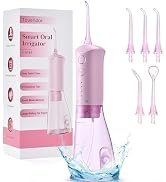 TOVENDOR Water Dental Flosser, Rechargeable Dental Oral Irrigator, 3 Modes, 5 Tips for Teeth Clea...
