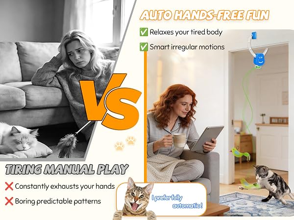 Self play cat toy for indoor cats, automatic interactive hanging cat toy