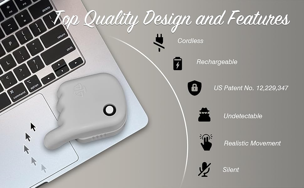 Cordless Mouse Jiggler that doesn't connect to your computer USB or to wall power outlet