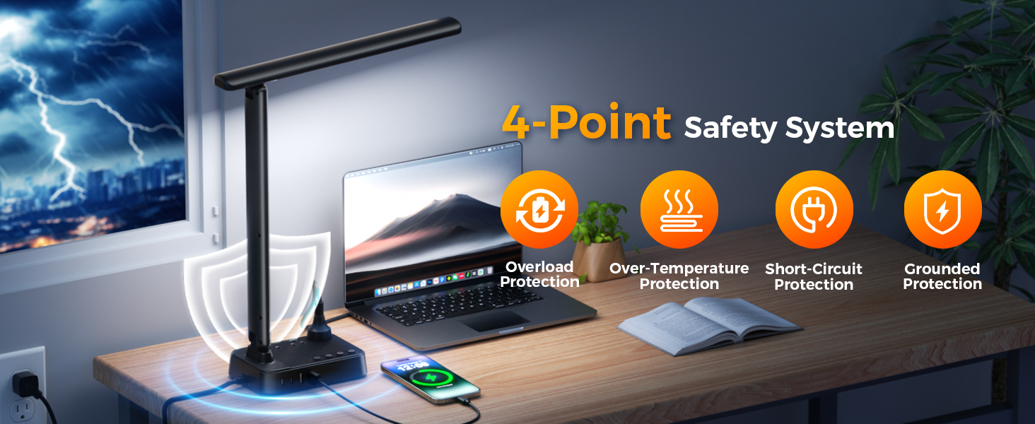 desk lamp with charger