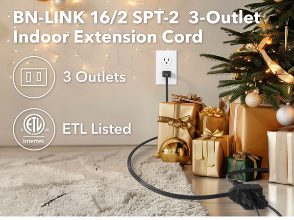 3 OUTLET INDOOR EXTENSION CORD
