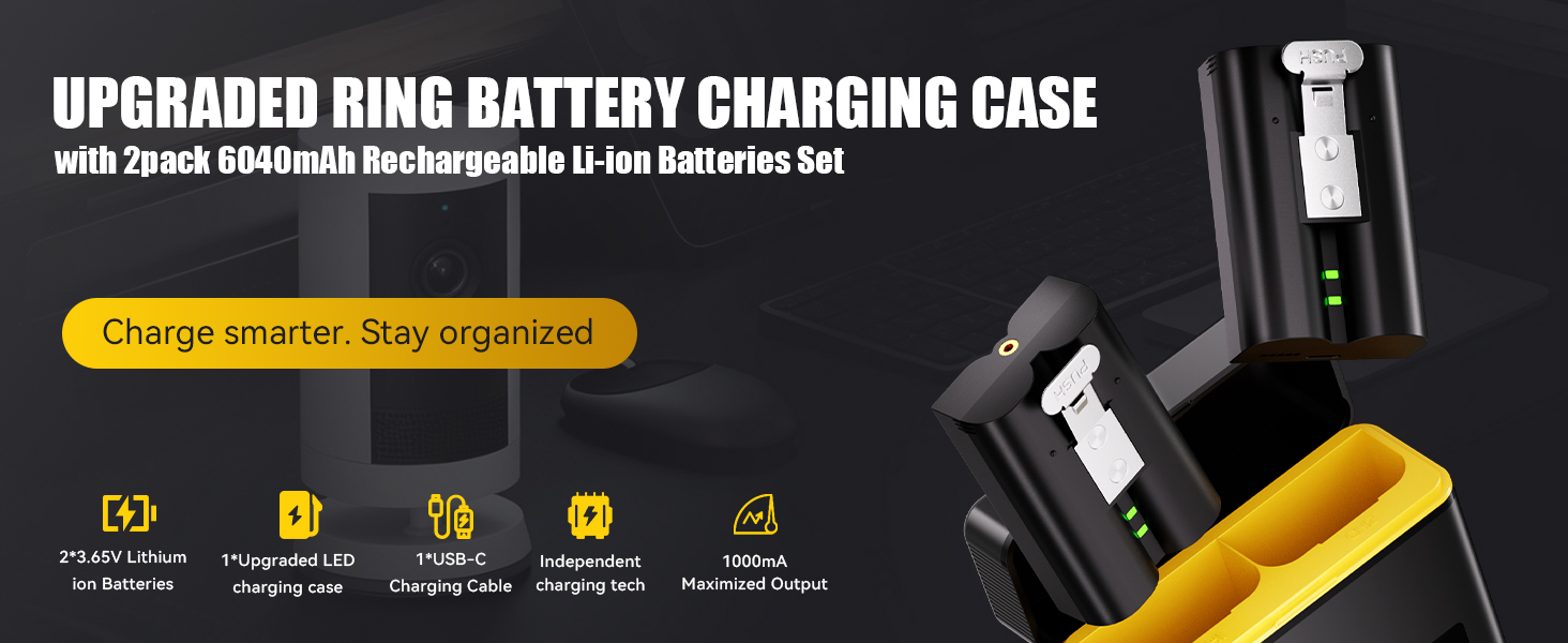 UPGRADED RING BATTERY CHARGING CASE