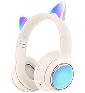 KERHAND Kid's Rainbow Wireless Headphones,Multi-Color Changing Bluetooth Headphones,Soft LED Ligh...
