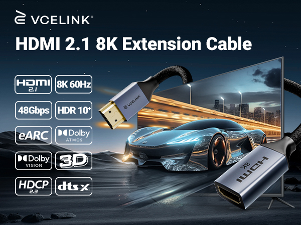 hdmi extension cable 1ft 2.1 8K