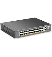 MokerLink 24 Port PoE Switch with 2 Gigabit Uplink Ethernet Port, 400W High Power, Support IEEE80...