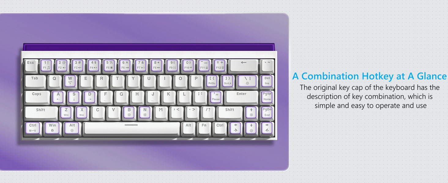 60% Gaming Keyboard with Light Box, Wired RGB Backlit Mechanical Keyboard with MCA Keycaps