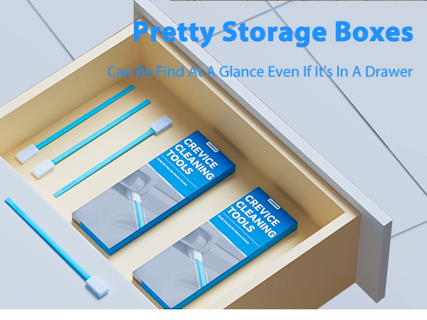 crevice cleaning brush with storage boxes
