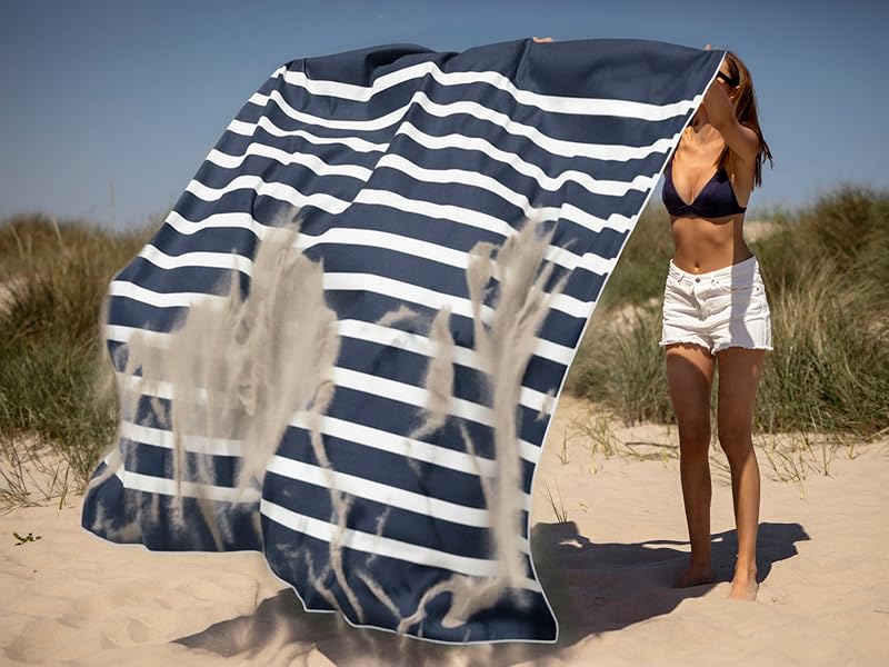 Oversized Beach Towel sand free repellent dry no sand and quick drying XXL lightweight thin fast
