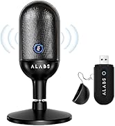 ALABS USB Wireless Cardioid Condenser Microphone for Podcast,Gaming and Home Office,100ft Signal ...