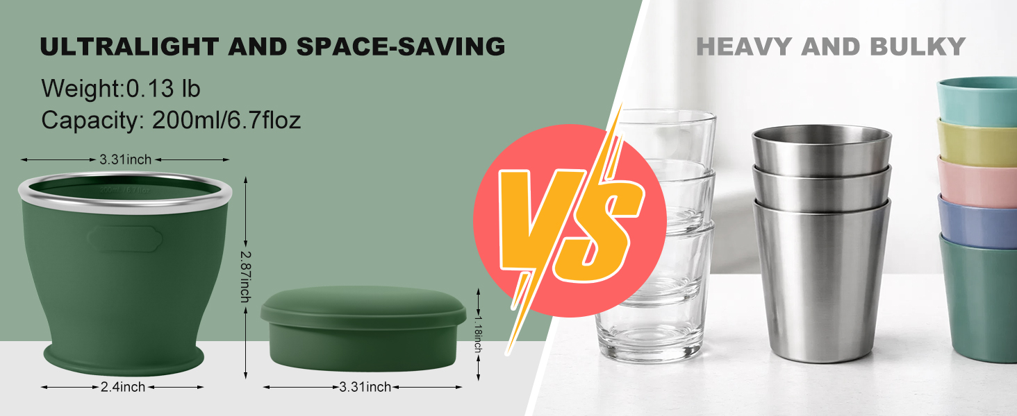 ultralight and space-saving design compared to normal bulky cups