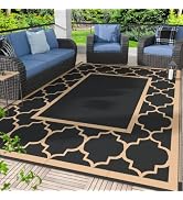 GENIMO 5' x 8' Outdoor Rug Waterproof for Patio Decor, Foldable Reversible Plastic Straw Area Rug...