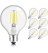 MASTERY MART G25 Globe Light Bulbs Dimmable, E26 Base [60W Equivalent], 5000K Daylight White, Vin...