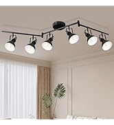 HiBay 6-Light Track Lighting, Adjustable Ceiling Light Fixture Black, Industrial Track Spot Light...